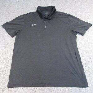 Nike Mens Polo Large Black Dri-Fit Short Sleeve Athletic Performance Shirt